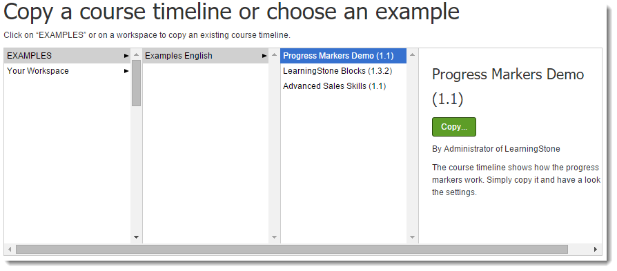 new progress markers and examples learningstone
